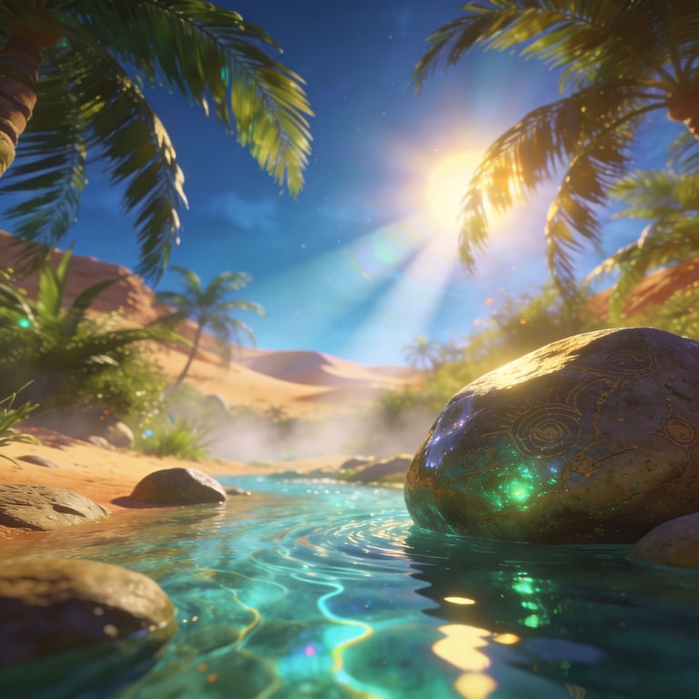 Concept art for The Oasis of Whispers