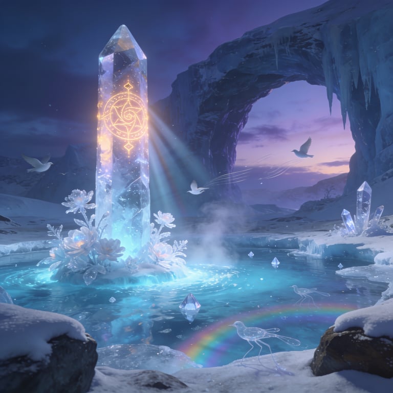 Concept art for Ethereal Icebound Oasis