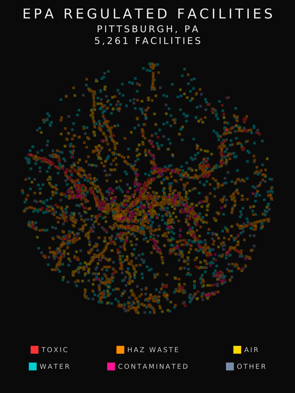 EPA facility radar for Pittsburgh