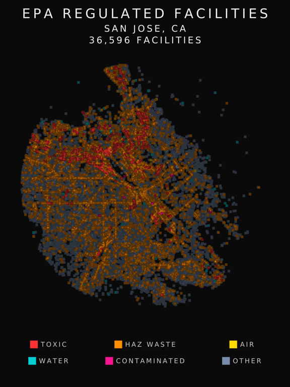 EPA facility radar for San Jose