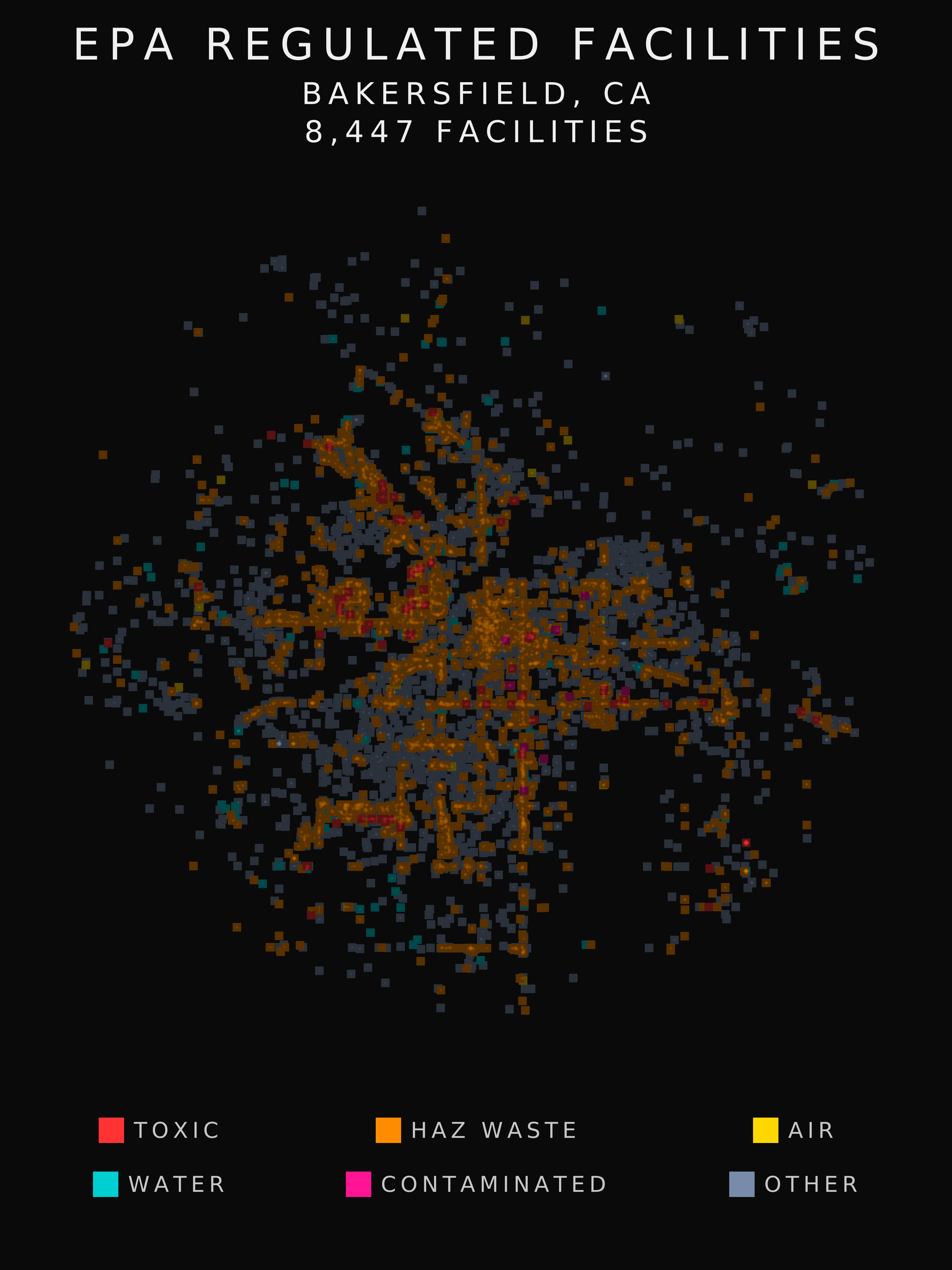 EPA facility radar for Bakersfield