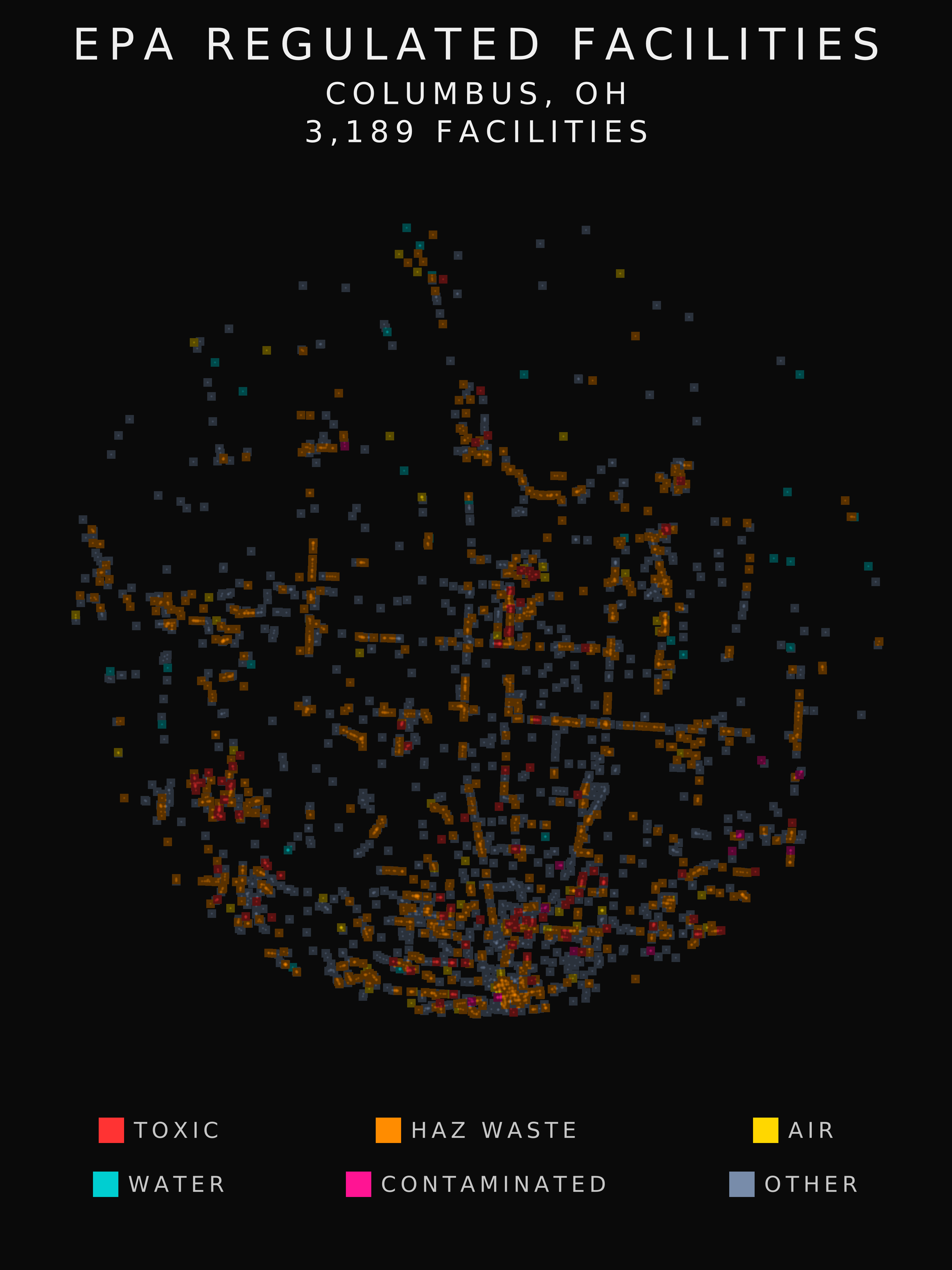 EPA facility radar for Columbus