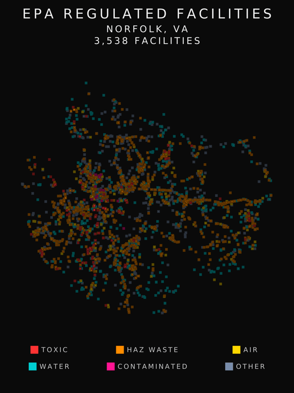 EPA facility radar for Norfolk