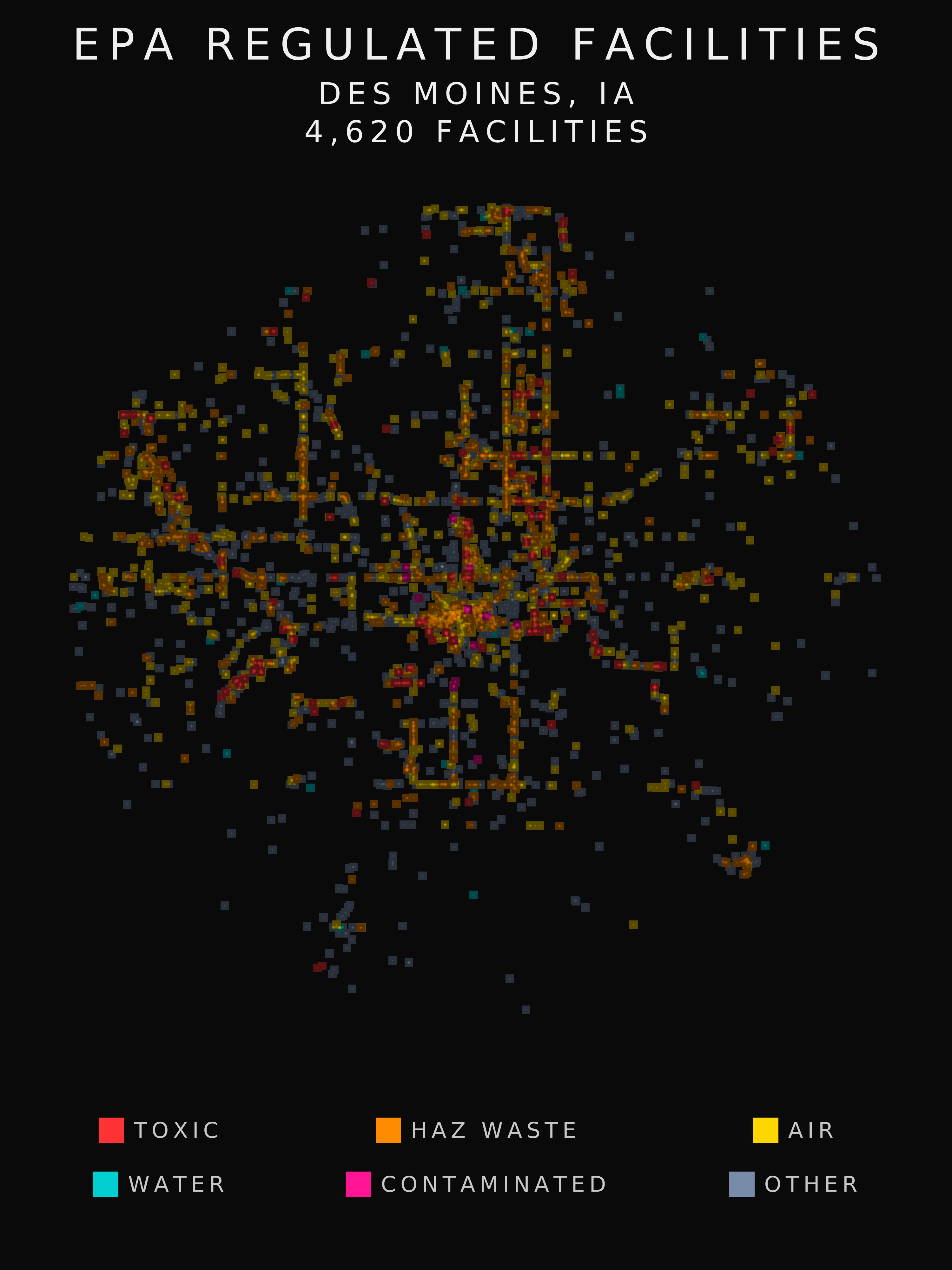 EPA facility radar for Des Moines