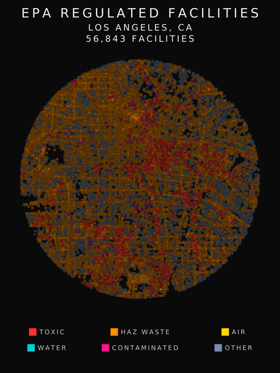 EPA facility radar for Los Angeles