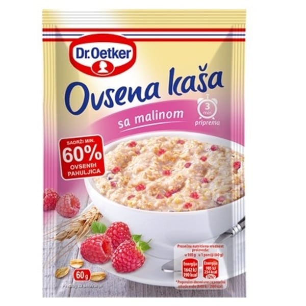 Dr. Oetker Ovsena kaša maline 60g