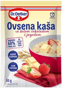 Dr. Oetker Ovsena kaša jagoda bela čokolada 55g