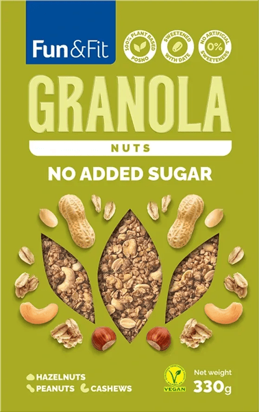 Fun & Fit Granola kikiriki i jezgrasto voće 330g