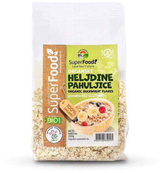 Superfood Organske heljdine pahuljice bez glutena 200g