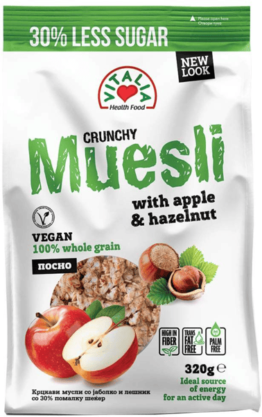 Vitalia Crunchy musli lešnik jabuka 320g