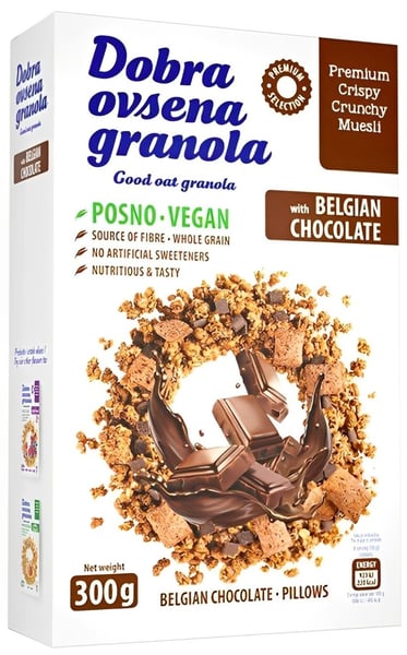 Dobra Ovsena granola belgijska čokolada 300g