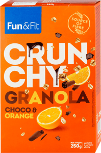 Fun & Fit Granola crunchy choco orange 250g