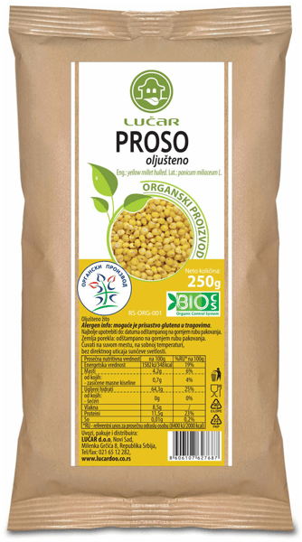 Lucar Proso oljušteni organski 250g