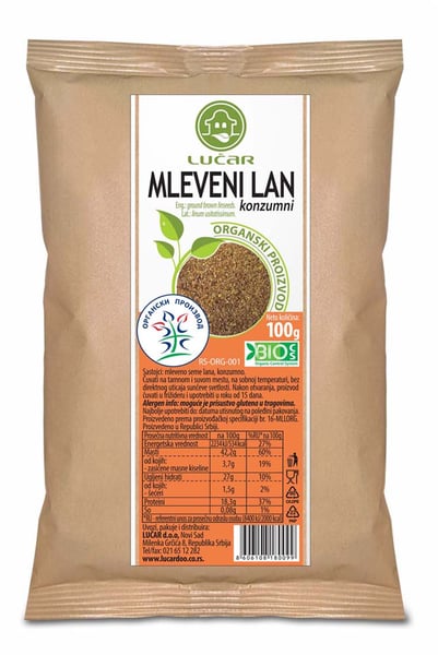 Lucar Mleveni lan organski 100g