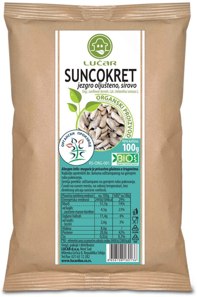 Lucar Suncokret organski 100g