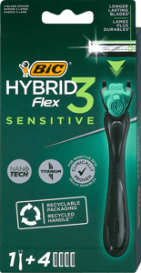 BIC Brijač Hybrid Flex3 sensitive drška + 4 dopune