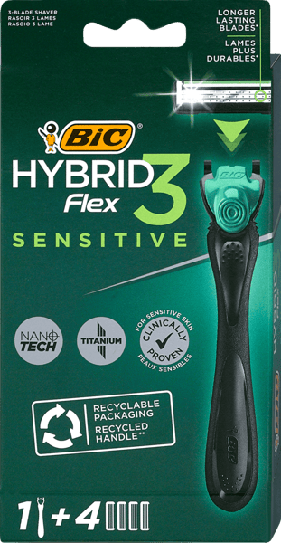 BIC Brijač Hybrid Flex3 sensitive drška + 4 dopune