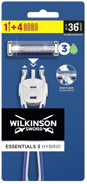 Wilkinson Brijač essentials 3 hybrid 1kom + 4 patrone
