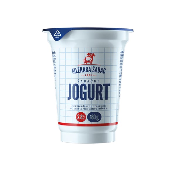 Mlekara Šabac Jogurt casa 2.8%m.m 180g