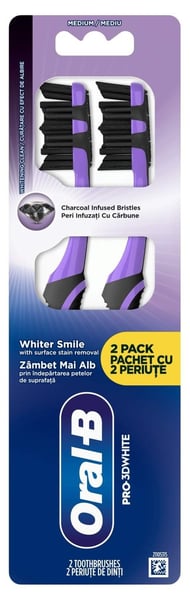 Oral B Pro 3D whiteing charcoal četkica za zube 2kom