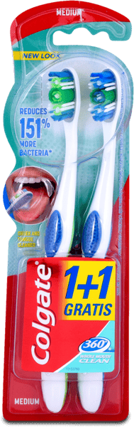 Colgate 360° deep clean četkica za zube medium 1+1 gratis