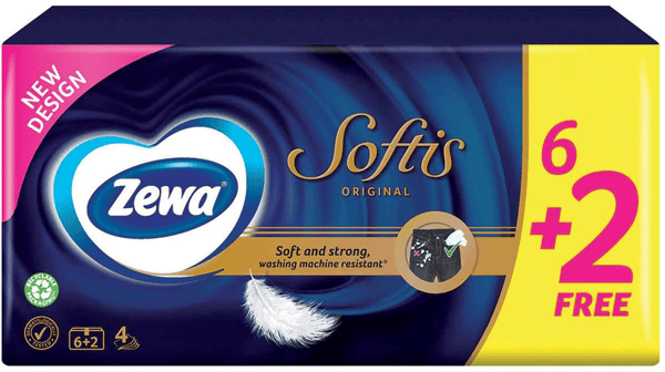 Zewa Papirne maramice neutral softis 4sloja 6+2 gratis