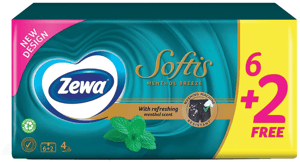 Zewa Papirne maramice softis sa mentolom 4sloja 6+2 gratis