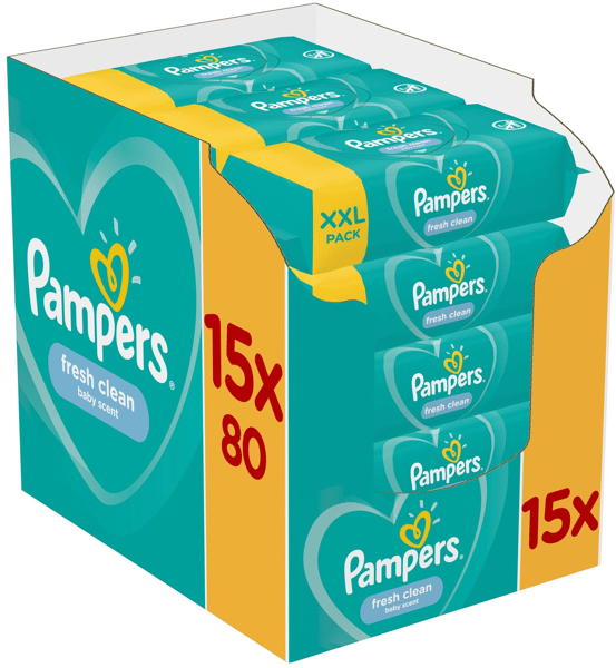 Pampers Vlažne maramice fresh clean 15x80kom