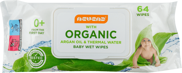 Nevena Vlažne maramice baby organic argan oil & thermal water 64g