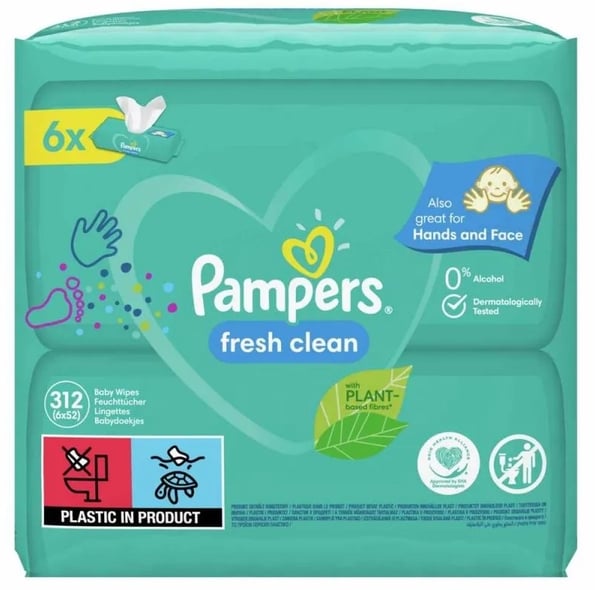 Pampers Vlažne maramice fresh clean 6x52kom