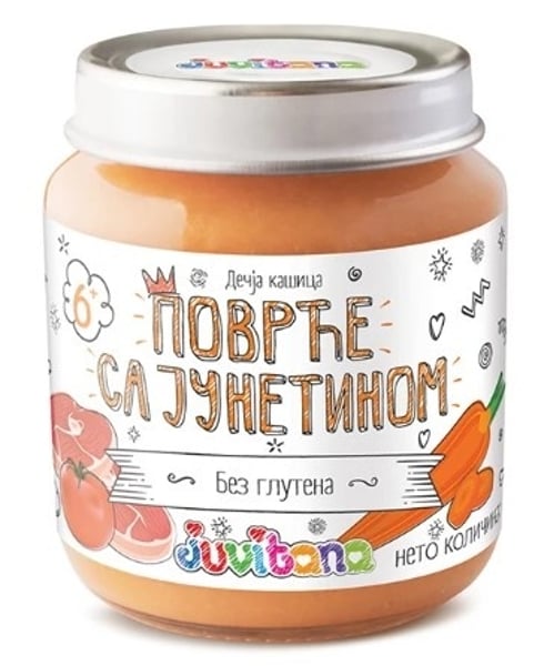 Juvitana kašica povrće junetina 128g