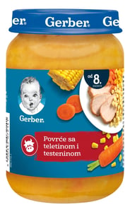 Gerber kašica povrće sa teletinom i testeninom 190g