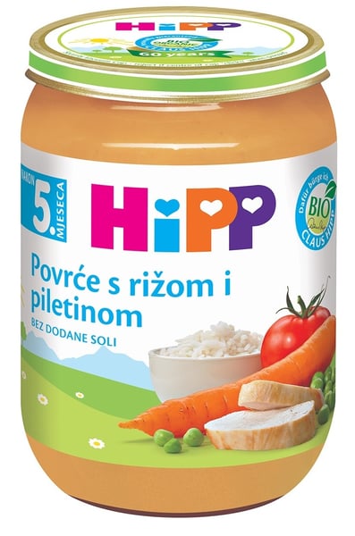 Hipp kašica povrće sa pirinčom i piletinom 190g