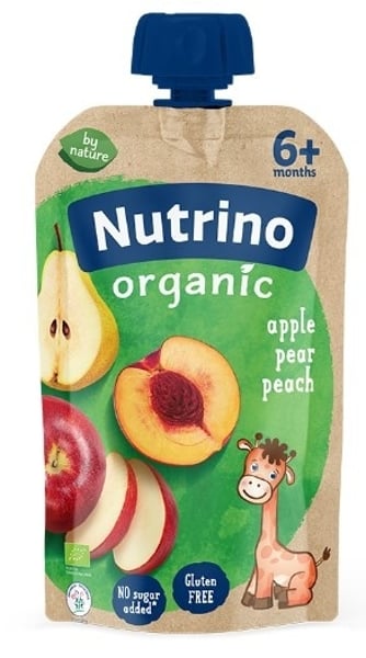Nutrino Organic voćni pire jabuka kruška breskva 100g