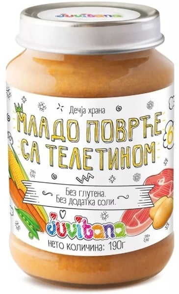 Juvitana kašica mlado povrće teletina 190g