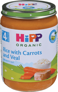 Hipp Organic kašica šargarepa pirinač teletina 190g