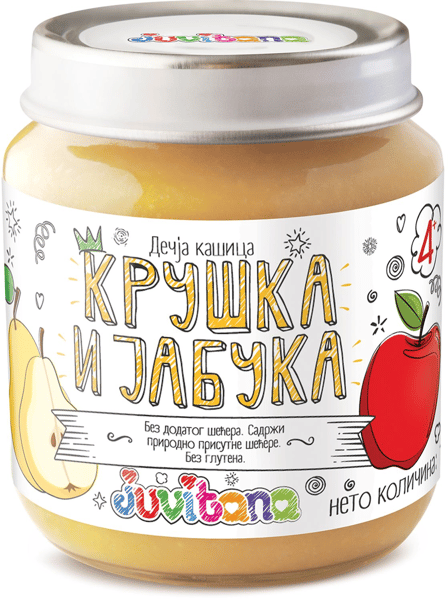 Juvitana Kašica TAKOVO kruška i jabuka 128g