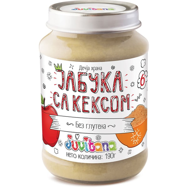 Juvitana kašica jabuka keks 190g