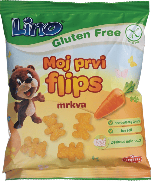 Lino moj prvi flips za decu šargarepa 35g