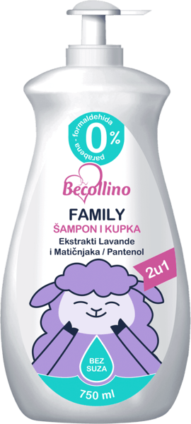 Lino Šampon i kupka BECOL family 2u1 750ml
