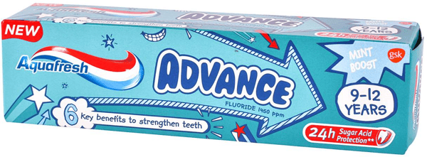 Aquafresh Advance dečija pasta za zube 9-12 godina 75ml
