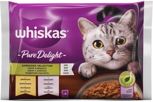 Whiskas Pure delight hrana za mačke izbor mesa 4x85g