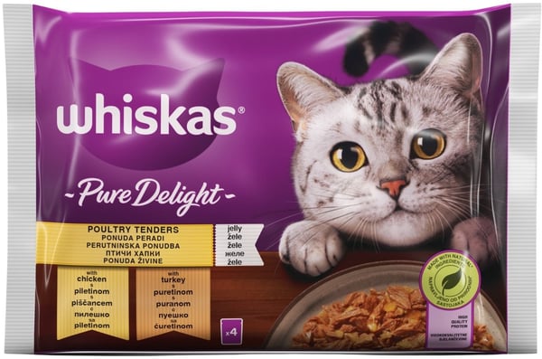 Whiskas Pure delight hrana za mačke izbor živine 4x85g