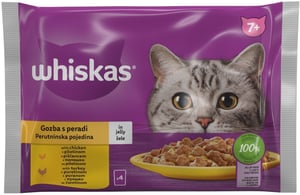 Whiskas Senior hrana za mačke izbor živine 4x85g