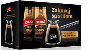 Grand Kafa gold 2x200g + staklena džezva