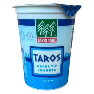 Zapis Tare Grčki jogurt Taros 9% m.m. 380g