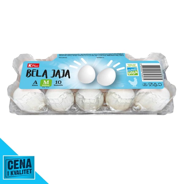 K Plus Bela jaja A klasa M 10kom