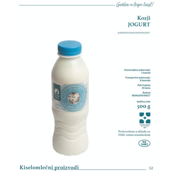 Carpe Diem Kozji jogurt 3.5% m.m. 500g