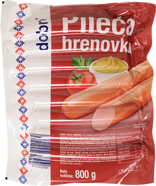 Dobro Pileća hrenovka 800g