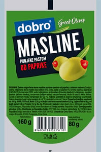 Dobro masline zelene punjene pastom od paprike 160g